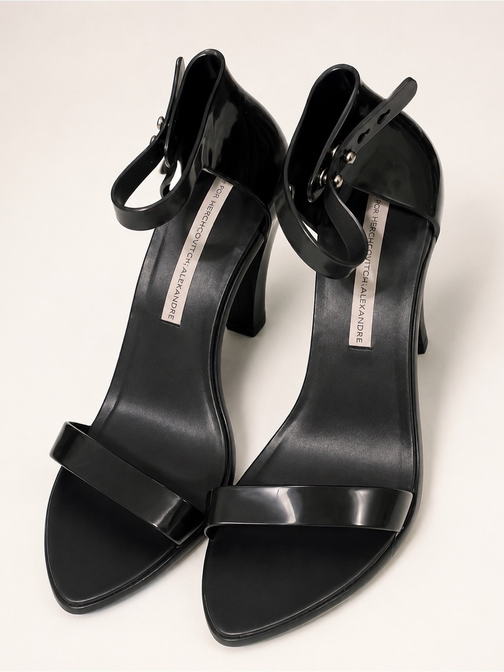 Melissa x Alexandre Herchcovitch Black Jelly Heels Size 8 EU 39